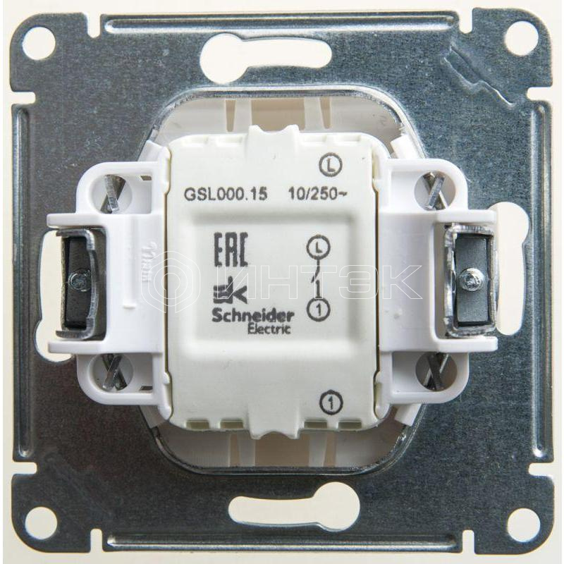 Кнопка нажимная 1-кл. СП Glossa 10А IP20 (сх. 1) 10AX механизм перламутр Systeme Electric GSL000615 изображение, фото