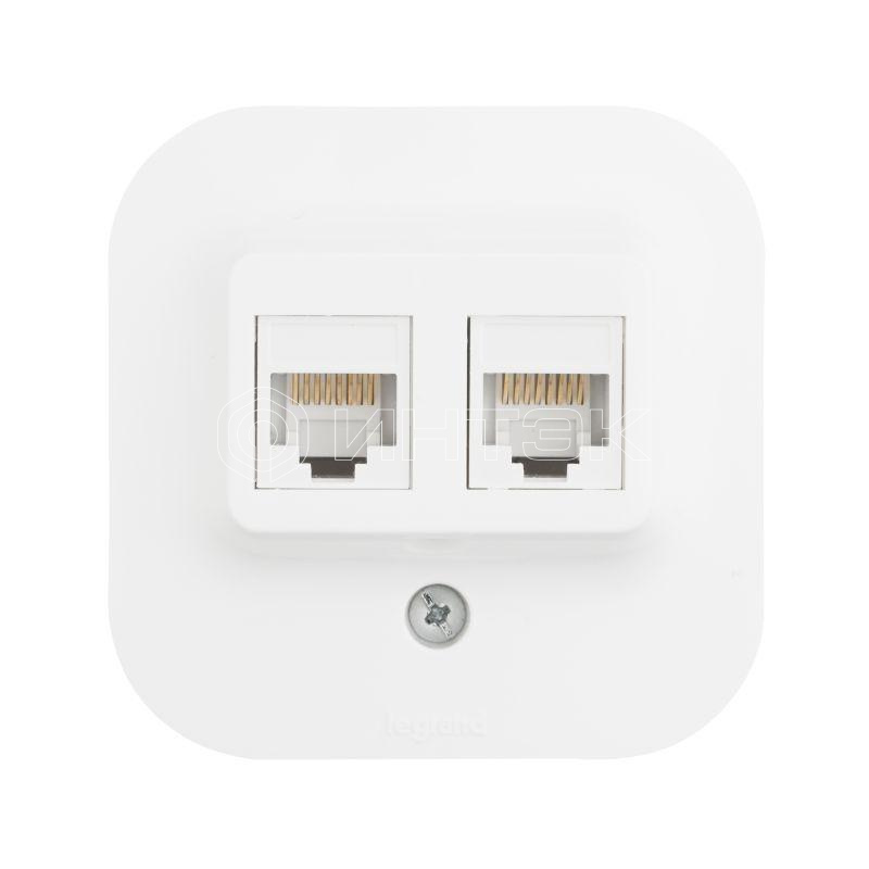 Розетка компьютерная 2-м ОП Quteo RJ45 кат.5E UTP бел. Legrand 782228 изображение, фото