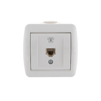 Розетка телефонная 1-м ОП Nata RJ11 бел. LEZARD 710-0200-137 изображение, фото