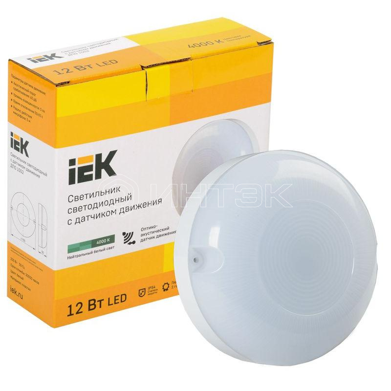 Светильник светодиодный ДПО 1002 12Вт 4000К IP54 с акуст. датчиком IEK LDPO3-1002-012-4000-K01 изображение, фото