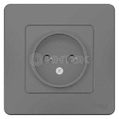 Розетка 1-м СП Blanca 16А IP20 250В без заземл. защ. шторки антрацит Systeme Electric BLNRS000116 изображение, фото