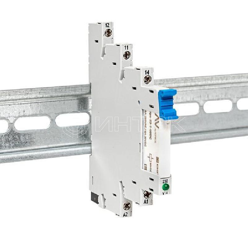 Реле промежуточное РП slim 23/1 6А 230В AC с розеткой в сборе EKF rps-23-1-60-rms230AC изображение, фото
