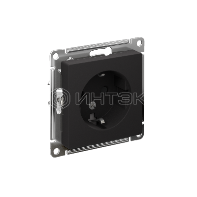Розетка 1-м СП AtlasDesign 16А IP20 с заземл. защ. шторки механизм карбон  Systeme Electric ATN001045 изображение, фото