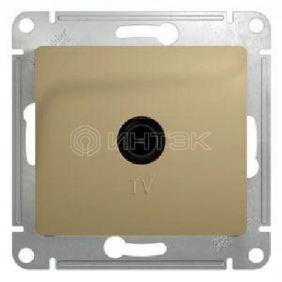 Розетка телевизионная проходная TV 1-м СП Glossa 4дБ механизм титан Systeme Electric GSL000492 изображение, фото
