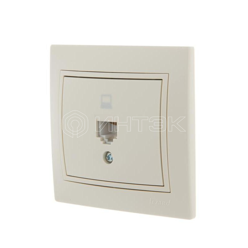 Розетка компьютерная 1-м СП Mira RJ45 крем./крем.. LEZARD 701-0303-139 изображение, фото