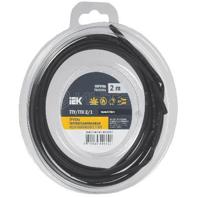 Трубка термоусадочная ТТУ нг-LS 2/1 черн. (уп.2м) IEK UDR12-002-001-002-K02-T изображение, фото