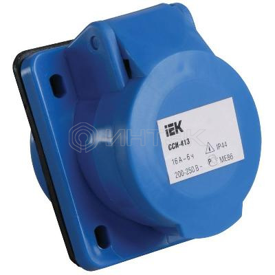 Розетка встраиваемая 16А 2P+E 220В IP44 ССИ-413 IEK PSR41-016-3 изображение, фото
