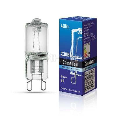 Лампа галогенная 40Вт капсула G9 3000К 240В прозр. Camelion 5553 изображение, фото