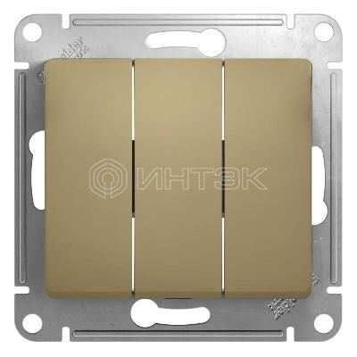 Выключатель 3-кл. СП Glossa 10А IP20 (сх. 1+1+1) 10AX механизм титан  Systeme Electric GSL000431 изображение, фото