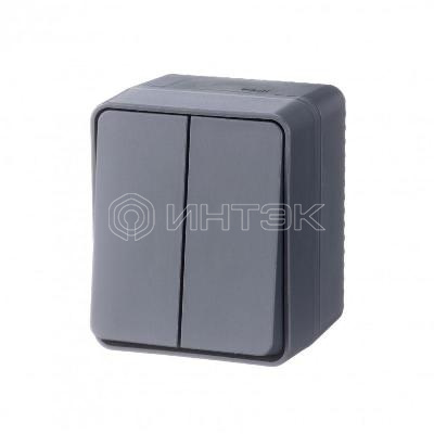 Выключатель 2-кл. ОП AtlasDesign PROFI IP54 10AX антрацит  Systeme Electric ATN544051 изображение, фото