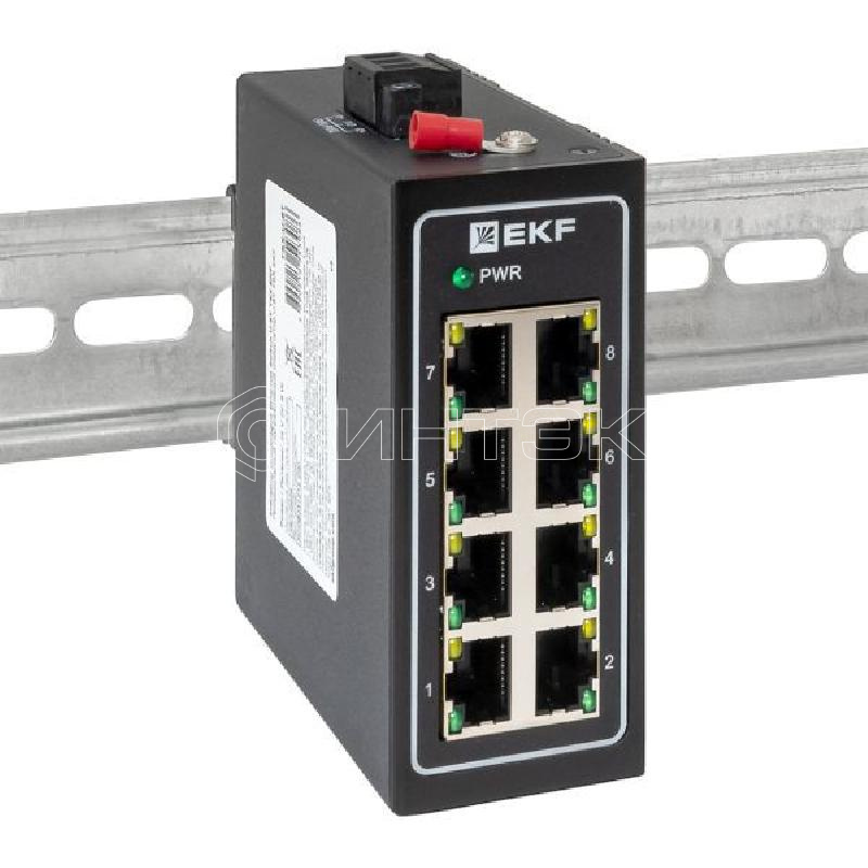 Коммутатор неуправляемый промышленный U-8T 8 портов 10/100Base-T(X) RJ45 монтаж на DIN-рейку TSX EKF TSX-U-8T изображение, фото