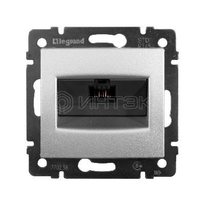 Розетка компьютерная 1-м СП Valena RJ45 кат.5E UTP на винтах механизм алюм. Legrand 770238 изображение, фото