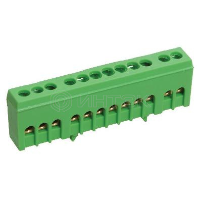 Шина PE "земля" в корп. изол. на DIN-рейку ШНИ-6х9-12-К-З IEK YNN10-69-12KD-K06 изображение, фото