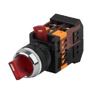 Переключатель ANCLR-22-3 3 фиксир. полож. красн. неон/240В I-O 1з+1р BSW10-ANCLR-3-K04E ЭРА Б0045682 изображение, фото