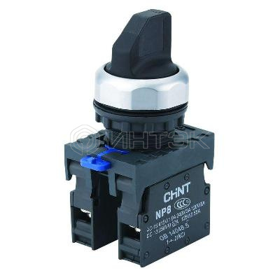 Переключатель NP8-10X/212 2 положения 1НО IP65 с фиксацией без подсветки черн. (R) CHINT 578661 изображение, фото