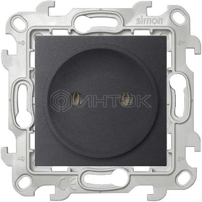 Розетка 1-м СП Simon 24 16А IP20 2P без защ. шторок механизм графит Simon 2450442-038 изображение, фото