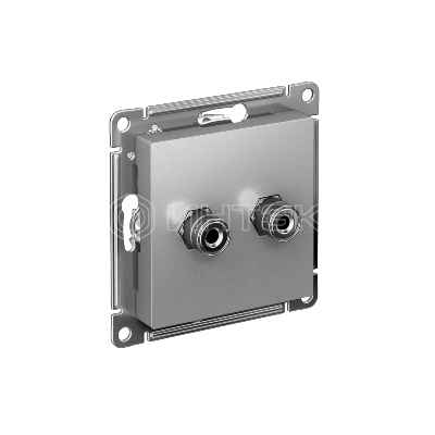 Розетка аудио 2-м AtlasDesign алюм. Systeme Electric ATN000387 изображение, фото
