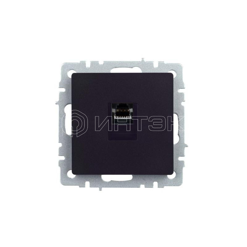 Розетка компьютерная СП RJ45 кат.5E BRITE РК10-БрЧ механизм черн. IEK BR-K10-1-K02 изображение, фото