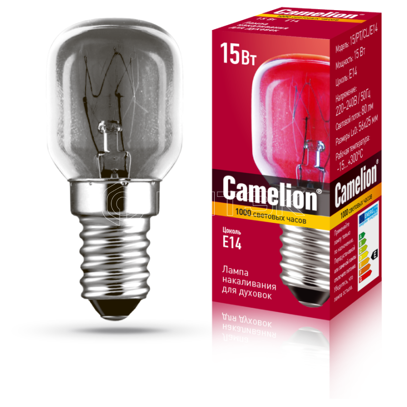 Лампа накаливания MIC 15/PT/CL/E14 для духовок Camelion 12979 изображение, фото