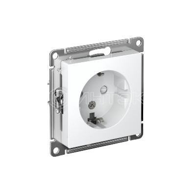 Розетка 1-м СП AtlasDesign 16А IP20 с заземл. защ. шторки механизм бел.  Systeme Electric ATN000145 изображение, фото