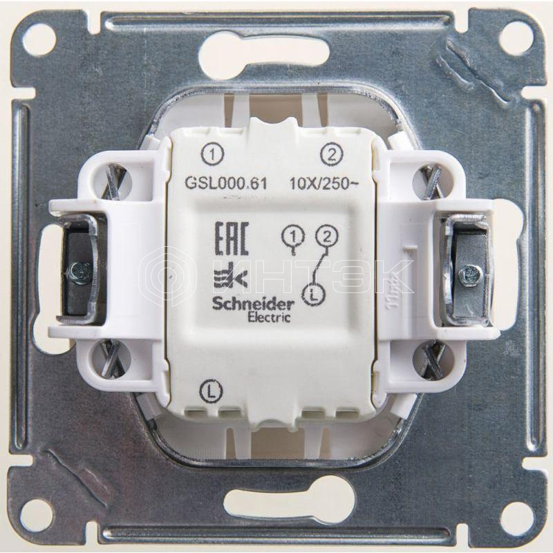 Переключатель проходной 1-кл. СП Glossa 10А IP20 (сх. 6) 10AX механизм перламутр.  Systeme Electric GSL000661 изображение, фото