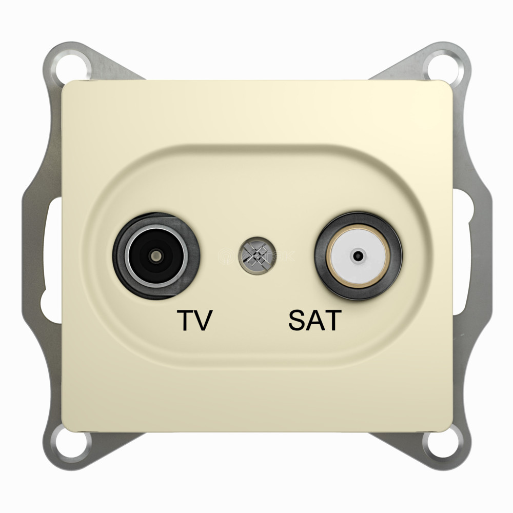 Розетка телевизионная оконечная TV/SAT 1-м СП Glossa 1дБ механизм беж. Systeme Electric GSL000297 изображение, фото