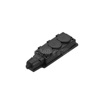 Колодка удлинителя 3-м MultiSet 16А 250В IP44 с заземл. каучук черн.  Systeme Electric MST4103BK изображение, фото