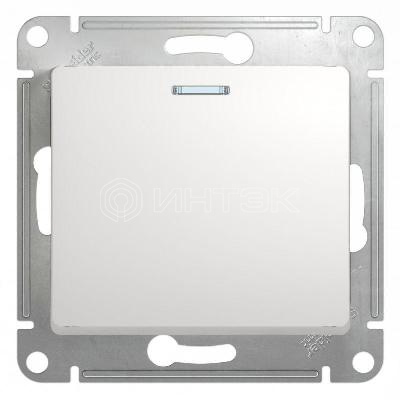 Выключатель 1-кл. СП Glossa 10А IP20 (сх. 1а) 10AX с подсветкой механизм бел.  Systeme Electric GSL000113 изображение, фото