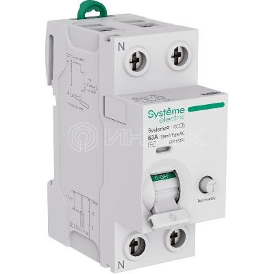 Выключатель дифференциального тока 2п 63А 30мА тип AC Systeme9 230В  Systeme Electric S9R12263