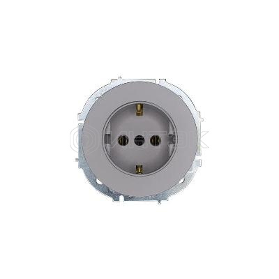 Розетка 1-м O Systeme ElectricN IP20 16А с заземл. ПБТ механизм сер. матов. LEZARD 743-7488-122B изображение, фото