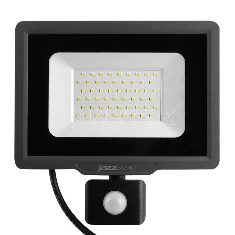 Прожектор светодиодный PFL-C3  Systeme ElectricNSOR 50Вт 6500К IP65 ДО закален. прозр. стекло датчик движения инфракрасный Pro JazzWay 5026940A изображение, фото