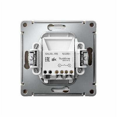 Выключатель кнопочный 1-кл. ArtGallery быстрозажим. клем. механизм шампань Systeme Electric GAL000515S изображение, фото