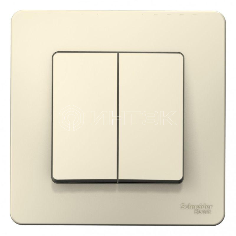 Выключатель 2-кл. СП Blanca 10А IP20 (сх. 5) 250В молочн.  Systeme Electric BLNVS010502 изображение, фото