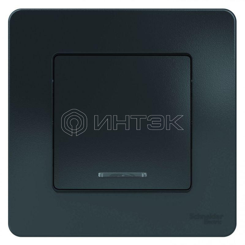 Выключатель 1-кл. СП Blanca 10А IP20 (сх. 1) 250В с подсветкой антрацит  Systeme Electric BLNVS010116 изображение, фото