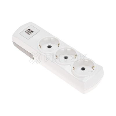 Колодка 3-м с заземл. PREMIUM 2 USB бел. Rexant 13-4402 изображение, фото