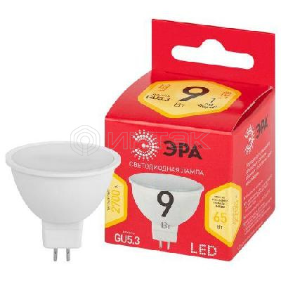 Лампа светодиодная RED LINE LED MR16-9W-827-GU5.3 R 9Вт софит тепл. бел. свет Эра Б0054239 изображение, фото