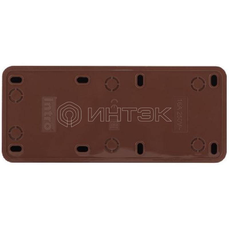 Розетка 3-м ОП Quadro 2-206-10 16А IP20 250В 3х2P+E венге Intro Б0053824 изображение, фото