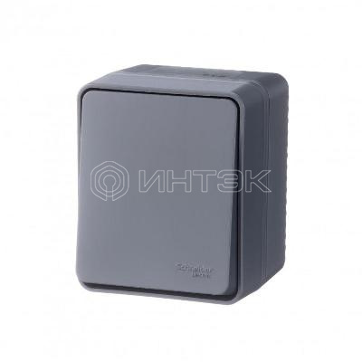Переключатель проходной 1-кл. ОП AtlasDesign PROFI IP54 10AX антрацит  Systeme Electric ATN544061 изображение, фото