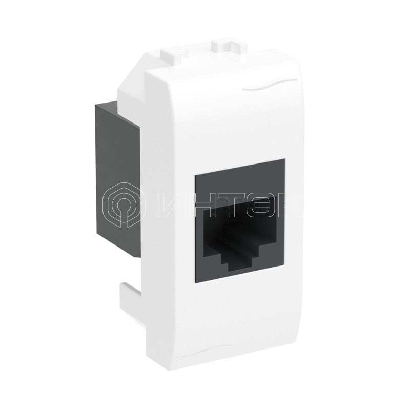 Розетка компьютерная 1-м СП 1мод. Brava RJ45 кат.5E AMP бел. DKC 76646B изображение, фото