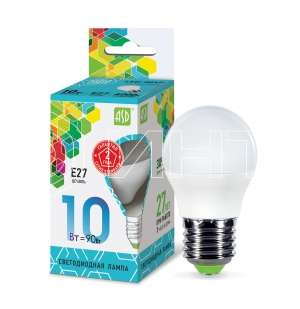 Лампа светодиодная LED-Шар-standard 10Вт 4000К нейтр. бел. E27 900лм 230В ASD 4690612015484 изображение, фото
