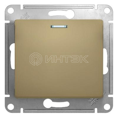 Выключатель 1-кл. СП Glossa 10А IP20 (сх. 1а) 10AX с подсветкой механизм титан  Systeme Electric GSL000413 изображение, фото