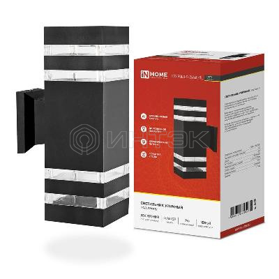 Светильник НБУ POLO-S-2хA60-BL E27 IP65 230В уличный настен. двусторон. под лампу 2хA60 алюм. черн. IN HOME 4690612037950 изображение, фото