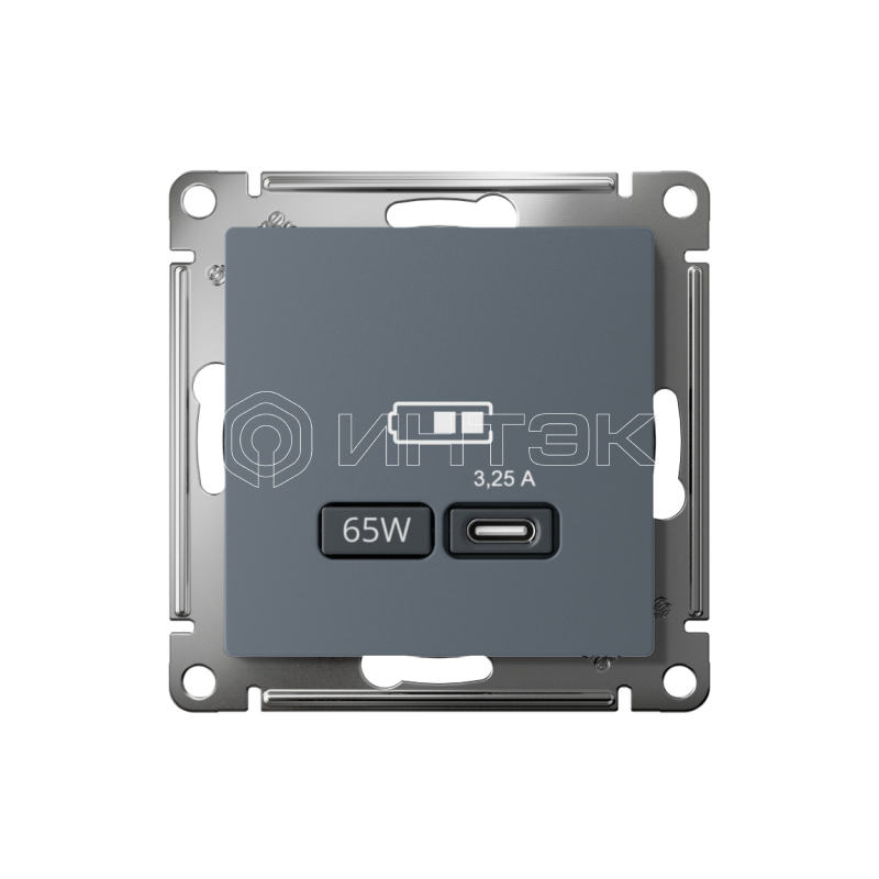 Розетка USB AtlasDesign тип C 65Вт QC PD высокоскор. ЗУ механизм грифель Systeme Electric ATN000727 изображение, фото