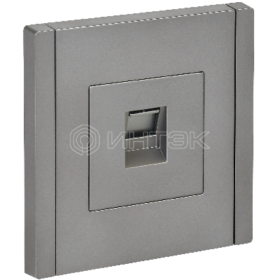  Розетка компьютерная RJ45 кат.5E FP532 сталь IEK FORTE&PIANO FP-K10-1-K46 изображение, фото