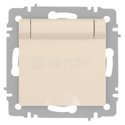 Розетка 1-м СП Accent 6-203-02 16А IP20 250В 2P+E Schuko с крышкой сл.кость Intro Б0063716 изображение, фото