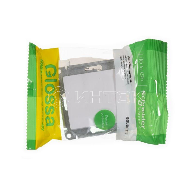 Выключатель 1-кл. СП Glossa 10А IP20 (сх. 1) 10AX механизм бел.  Systeme Electric GSL000111 изображение, фото