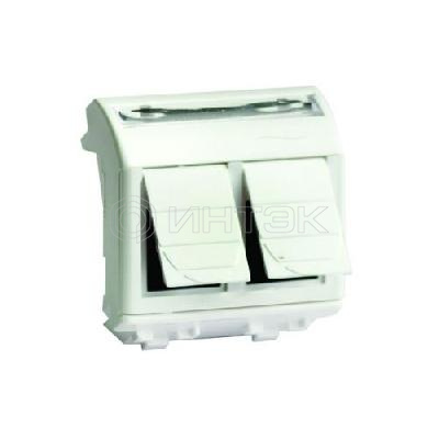 Розетка компьютерная 2-м СП 2мод. Brava RJ45 кат.5E бел. DKC 76656B изображение, фото