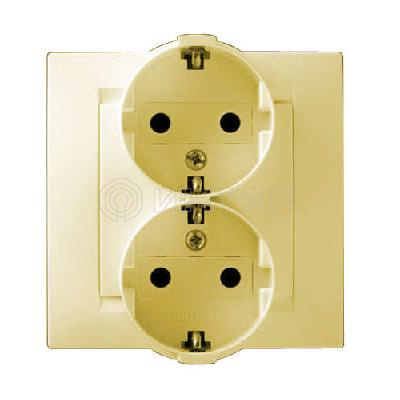 Розетка 2-м СП Simon15 16А IP20 250В с заземл. винт. клеммы сл. кость Simon 1590459-031 изображение, фото