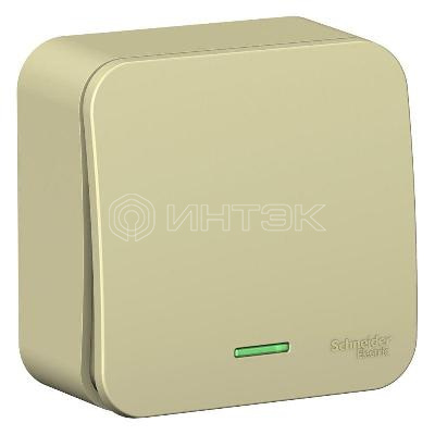 Выключатель 1-кл. ОП Blanca 10А IP20 (сх. 1) 250В с подсветкой с изолир. пластиной беж.  Systeme Electric BLNVA101117 изображение, фото