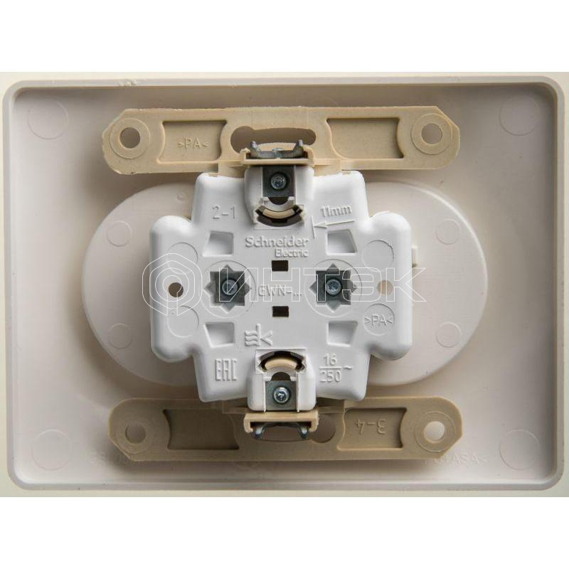 Розетка 2-м СП Glossa 16А IP20 250В без заземл. в сборе перламутр.  Systeme Electric GSL000620 изображение, фото